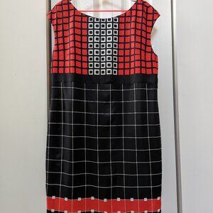Anne Klein Black , Red Orange Sleeveless dress   Size 14